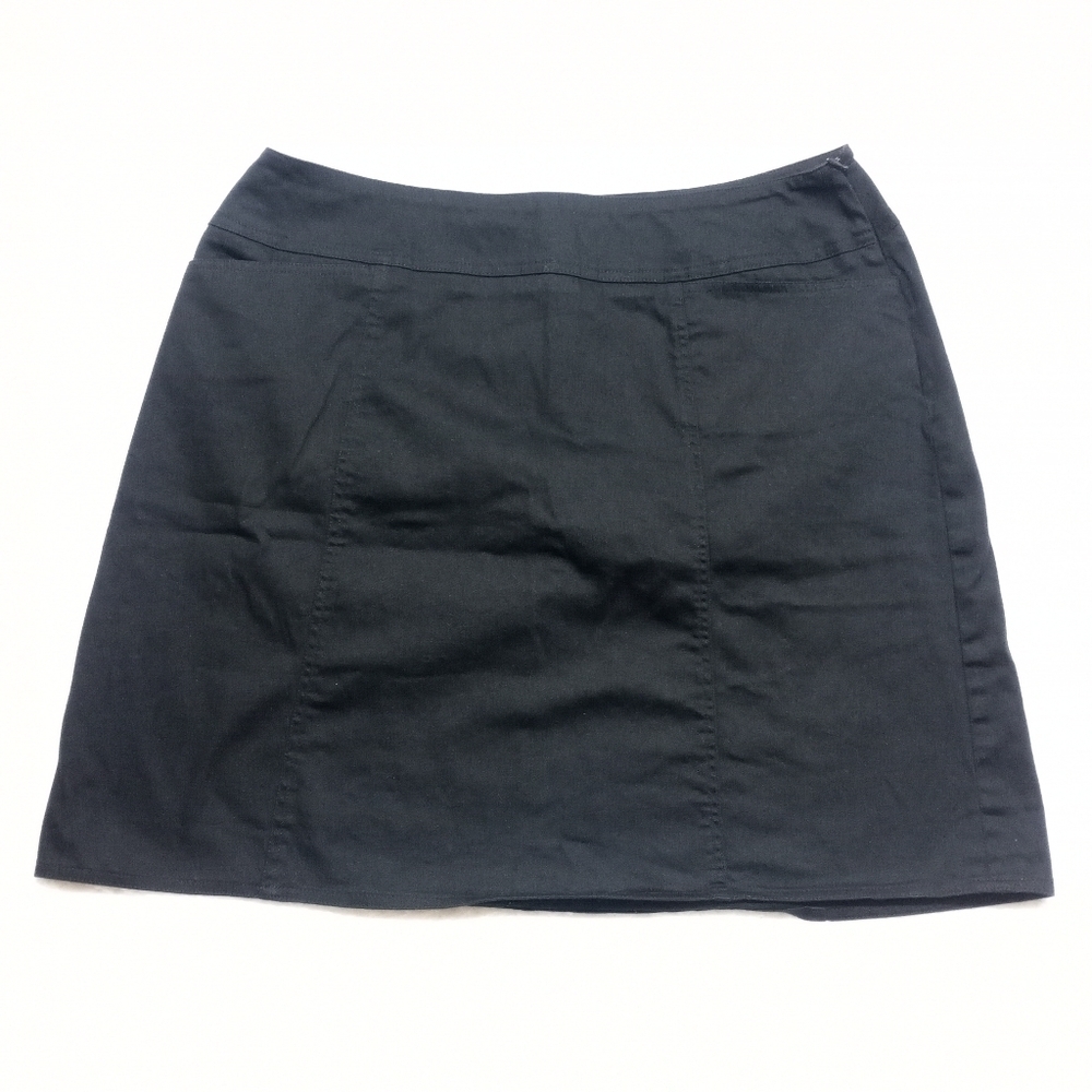 Chaus Black Jean Skirt Pockets Side Zipper Size 16
